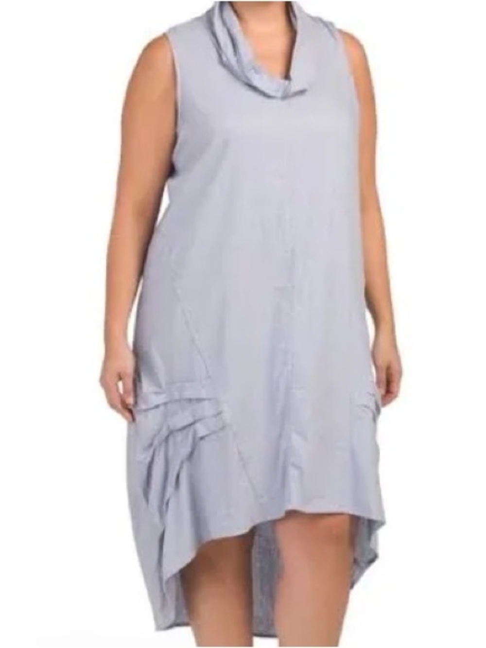 Cynthia Rowley 55% Linen Hooded Cowl Neck Asymmetrical Lagenlook Dress 3X